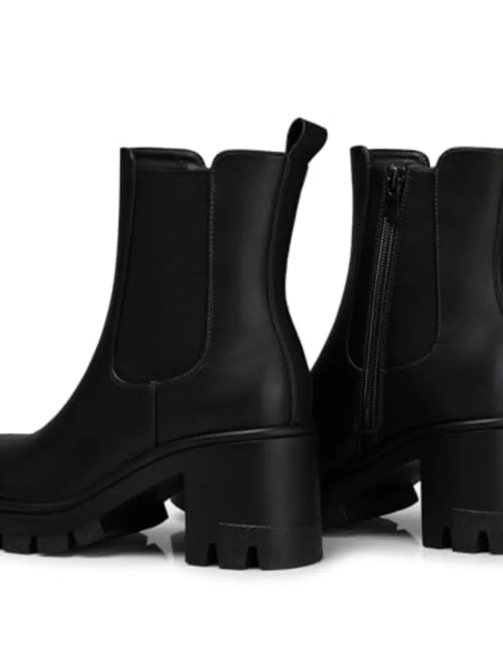 Chelsea Ankle Booties Chunky Heel Waterproof Platform Zip